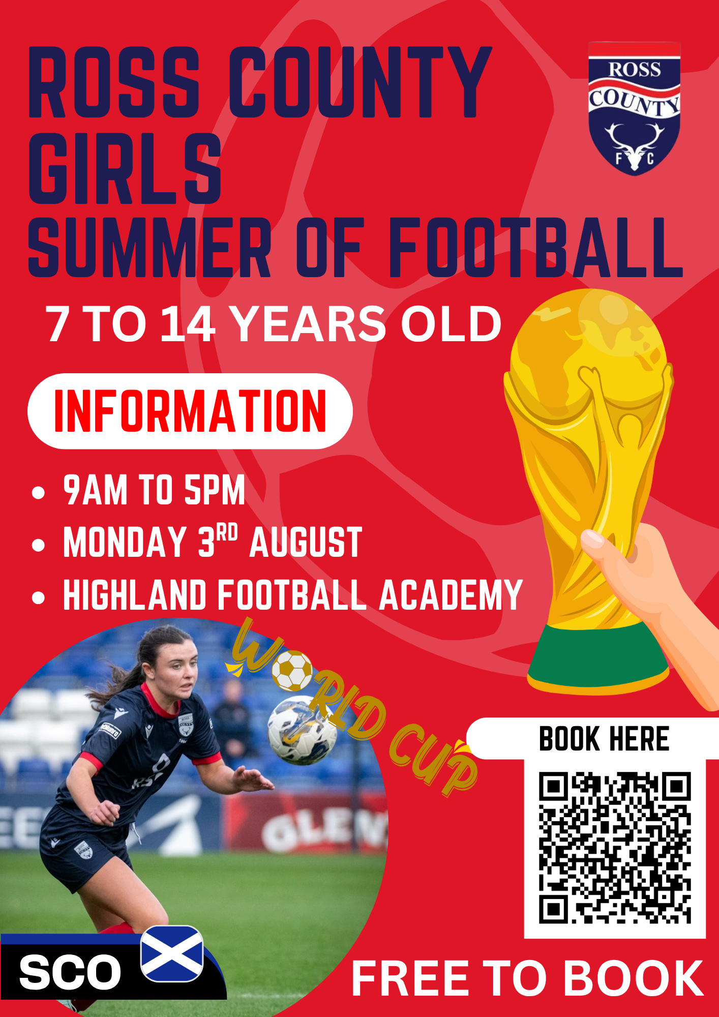 Ross County Girls Summer of Football 7-14 Year Olds (Monday 3rd August)